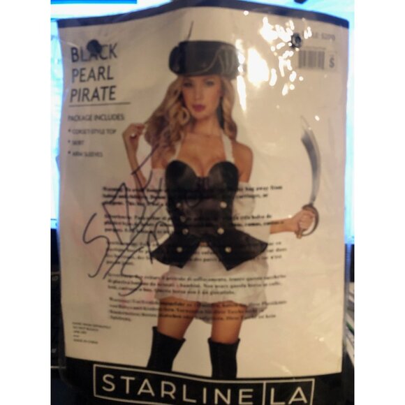 NEW Black Pearl Pirate Costume Womens SZ Small Halloween MSRP $100 Play Party - Picture 3 of 3